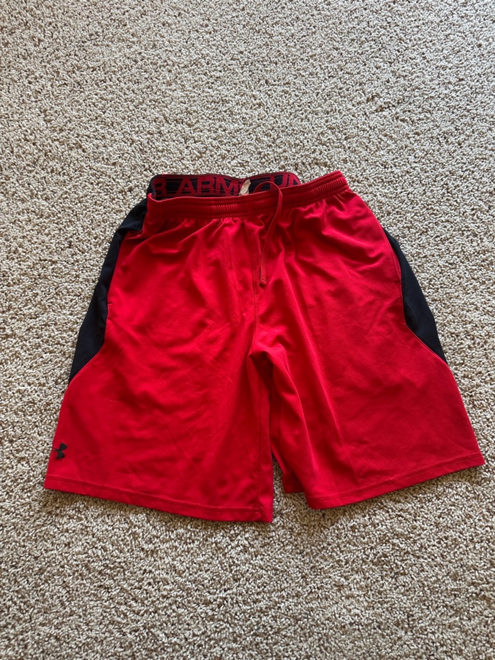Under Armour Red and Black Men's Athletic Shorts